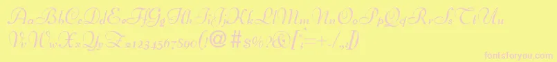 BertscriptdbBold-Schriftart – Rosa Schriften auf gelbem Hintergrund