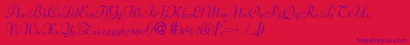 BertscriptdbBold Font – Purple Fonts on Red Background