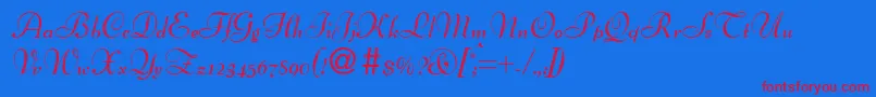 BertscriptdbBold Font – Red Fonts on Blue Background