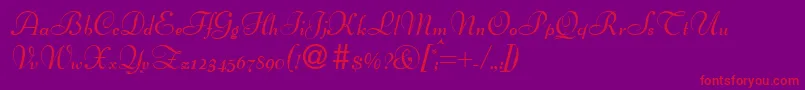 BertscriptdbBold-Schriftart – Rote Schriften auf violettem Hintergrund