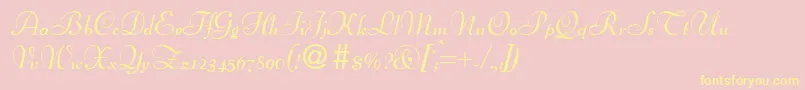 BertscriptdbBold Font – Yellow Fonts on Pink Background