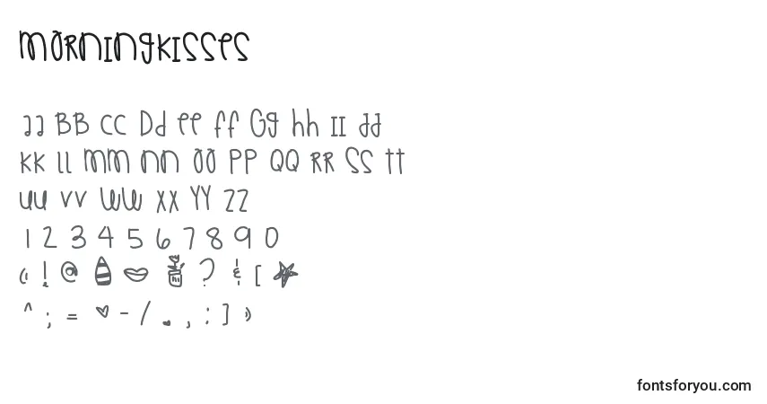A fonte Morningkisses – alfabeto, números, caracteres especiais