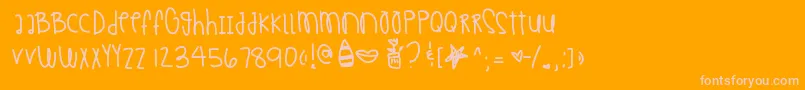 Morningkisses Font – Pink Fonts on Orange Background