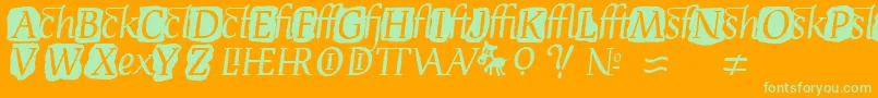 Devroyex Font – Green Fonts on Orange Background