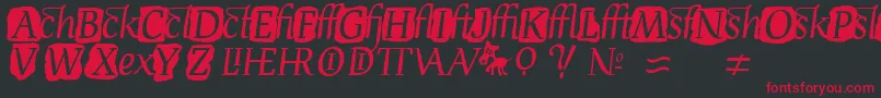 Czcionka Devroyex – czerwone czcionki na czarnym tle