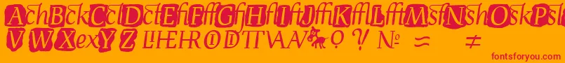Devroyex Font – Red Fonts on Orange Background