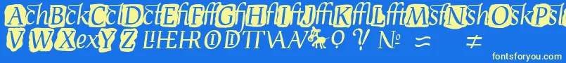 Devroyex Font – Yellow Fonts on Blue Background