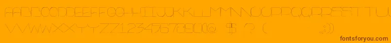 Thin Franq-Schriftart – Braune Schriften auf orangefarbenem Hintergrund