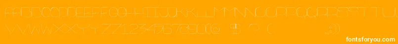 Thin Franq-Schriftart – Weiße Schriften auf orangefarbenem Hintergrund