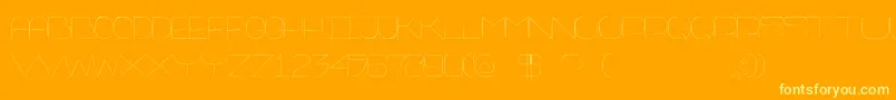 Thin Franq-Schriftart – Gelbe Schriften auf orangefarbenem Hintergrund