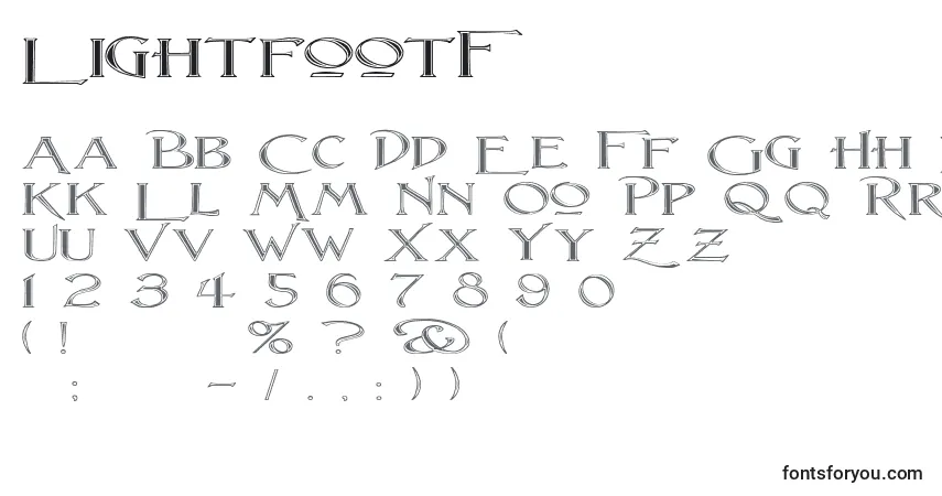 Fuente LightfootF - alfabeto, números, caracteres especiales
