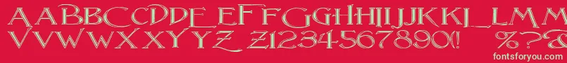 LightfootF Font – Green Fonts on Red Background