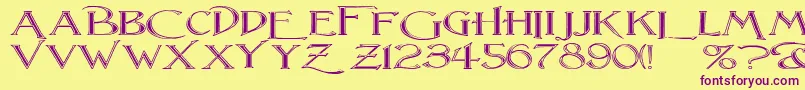 LightfootF Font – Purple Fonts on Yellow Background