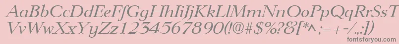 Fonte LingwoodItalic – fontes cinzas em um fundo rosa