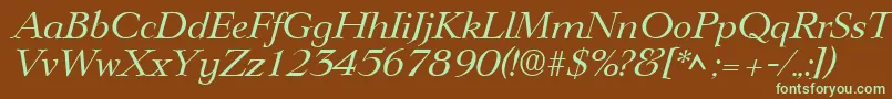 LingwoodItalic Font – Green Fonts on Brown Background