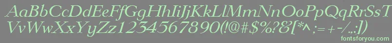 Fonte LingwoodItalic – fontes verdes em um fundo cinza