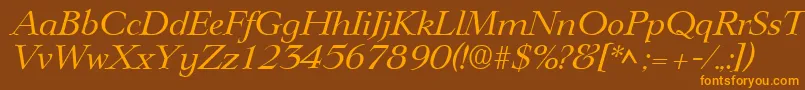 LingwoodItalic Font – Orange Fonts on Brown Background