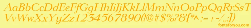 LingwoodItalic Font – Orange Fonts on Yellow Background