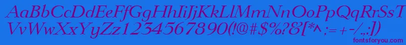 LingwoodItalic Font – Purple Fonts on Blue Background