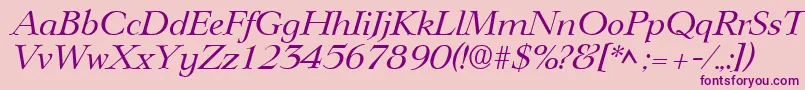 fuente LingwoodItalic – Fuentes Moradas Sobre Fondo Rosa