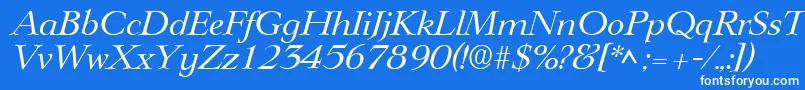 Fonte LingwoodItalic – fontes brancas em um fundo azul