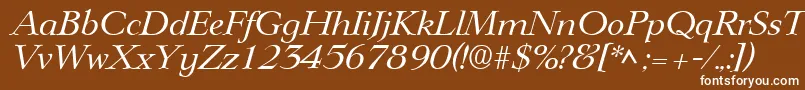 フォントLingwoodItalic – 茶色の背景に白い文字