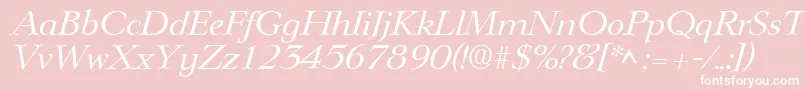 Fonte LingwoodItalic – fontes brancas em um fundo rosa