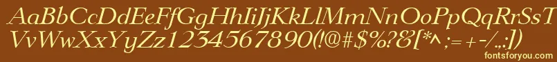 Шрифт LingwoodItalic – жёлтые шрифты на коричневом фоне