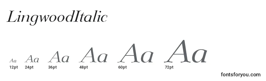 Größen der Schriftart LingwoodItalic