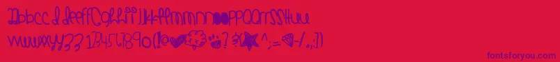 Coralcastles-Schriftart – Violette Schriften auf rotem Hintergrund