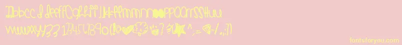 Coralcastles Font – Yellow Fonts on Pink Background