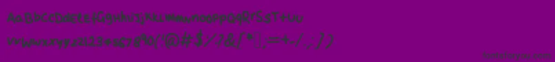 フォントMayaSScript – 紫の背景に黒い文字