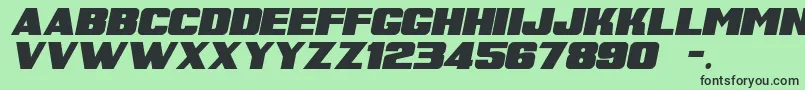 SuperRetroItalicM54 Font – Black Fonts on Green Background