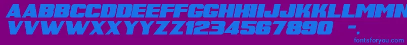 SuperRetroItalicM54 Font – Blue Fonts on Purple Background