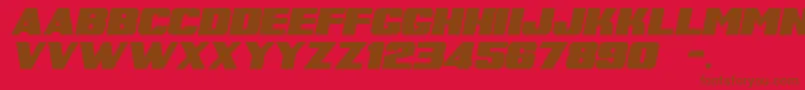 フォントSuperRetroItalicM54 – 赤い背景に茶色の文字