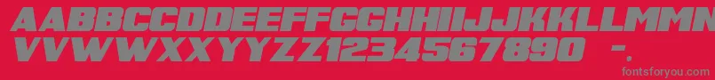SuperRetroItalicM54 Font – Gray Fonts on Red Background