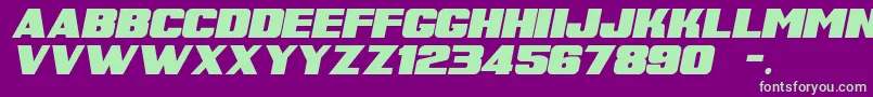 SuperRetroItalicM54 Font – Green Fonts on Purple Background