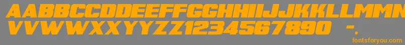 SuperRetroItalicM54 Font – Orange Fonts on Gray Background
