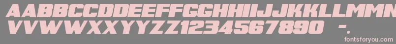SuperRetroItalicM54 Font – Pink Fonts on Gray Background