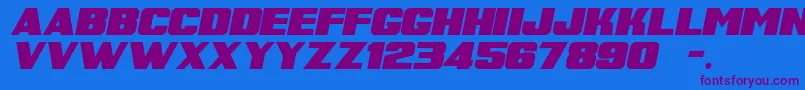 SuperRetroItalicM54 Font – Purple Fonts on Blue Background