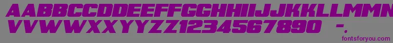 SuperRetroItalicM54 Font – Purple Fonts on Gray Background