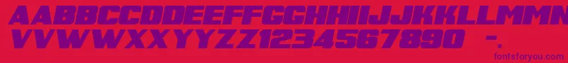 SuperRetroItalicM54 Font – Purple Fonts on Red Background