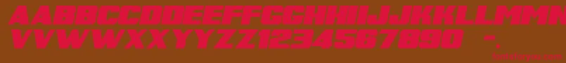 SuperRetroItalicM54 Font – Red Fonts on Brown Background