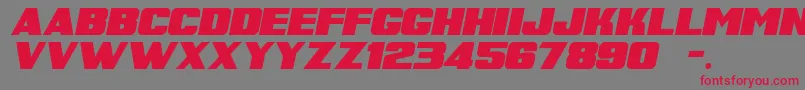 SuperRetroItalicM54 Font – Red Fonts on Gray Background