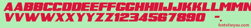 SuperRetroItalicM54 Font – Red Fonts on Green Background