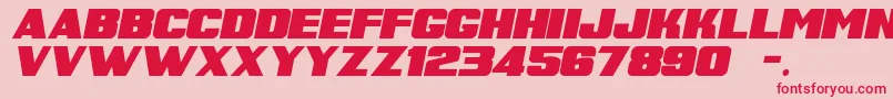 SuperRetroItalicM54 Font – Red Fonts on Pink Background