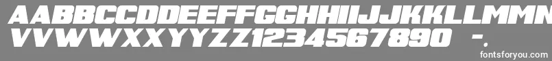 SuperRetroItalicM54 Font – White Fonts on Gray Background