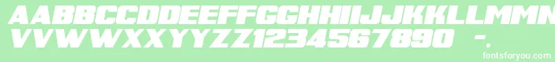 フォントSuperRetroItalicM54 – 緑の背景に白い文字