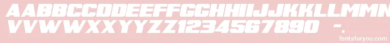 SuperRetroItalicM54 Font – White Fonts on Pink Background