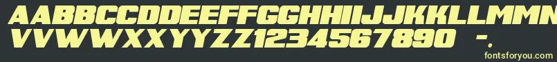 SuperRetroItalicM54 Font – Yellow Fonts on Black Background